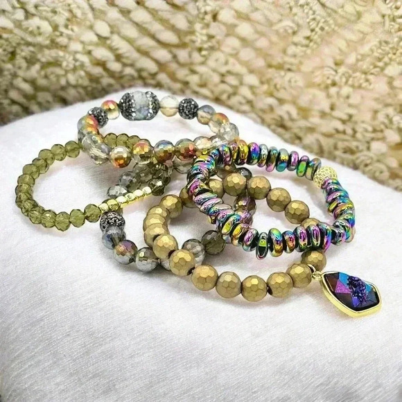 ๐๏ธ5pc Boho Chic Handmade Beaded Stackable Stretchy Trendy Bracelet Set ๐ฟ - Picture 13 of 15